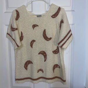 Vintage Short Sleeve Sweater w/ Moons